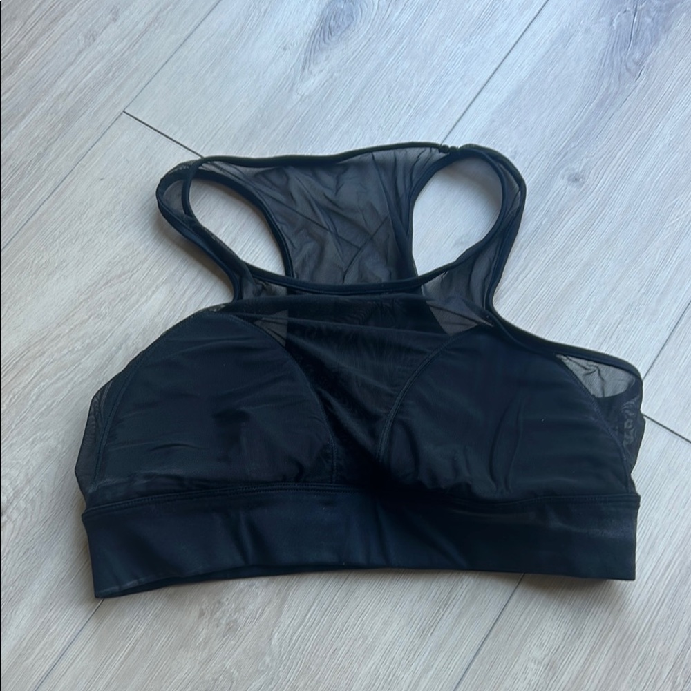 ALO Yoga Black Mesh Sports Bra